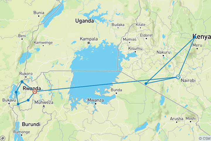 Map of Signature: Kenya & Rwanda - From the Mara to the Mist National Geographic