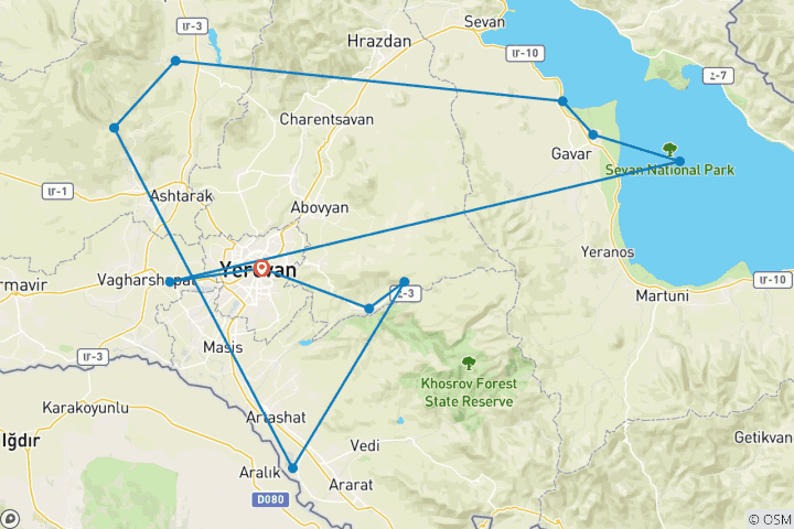 Map of Armenia: Yerevan and Surroundings - Adventure in Heart of the Caucasus