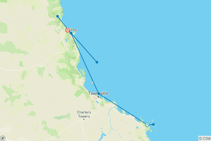Kaart van Australië: Avontuur in Noord-Queensland (zonder zeilen (tot maart '27))
