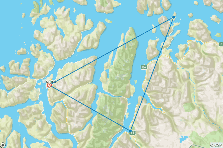 Map of Northern Norway in Winter