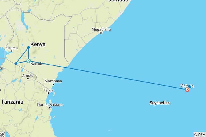 Map of Geluxe: Kenya & Seychelles: Maasai Mara, Wildlife Safaris & Island Shores