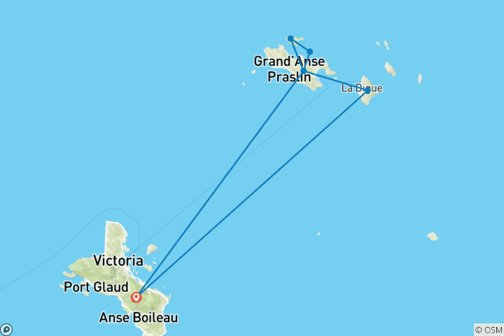 Map of Geluxe: Seychelles: Vallee de Mai, Curieuse Island & the Shores of Anse Lazio