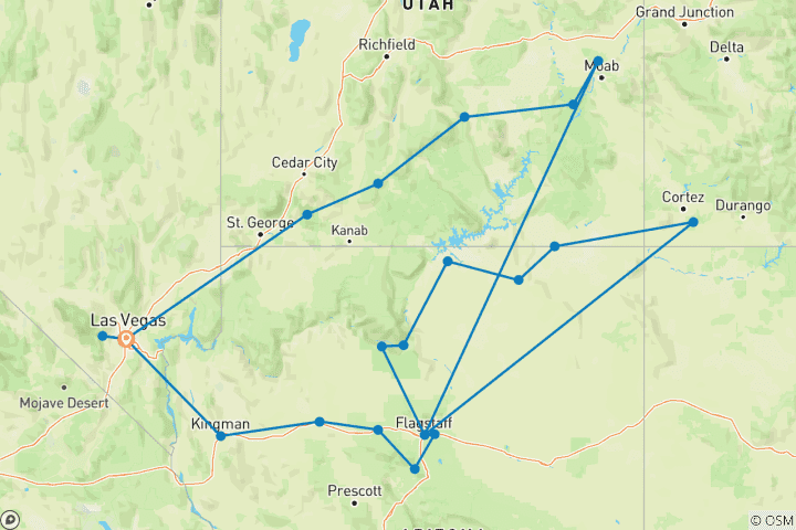 Map of Utah & Arizona: Roadtrip Through the Red Heart of America