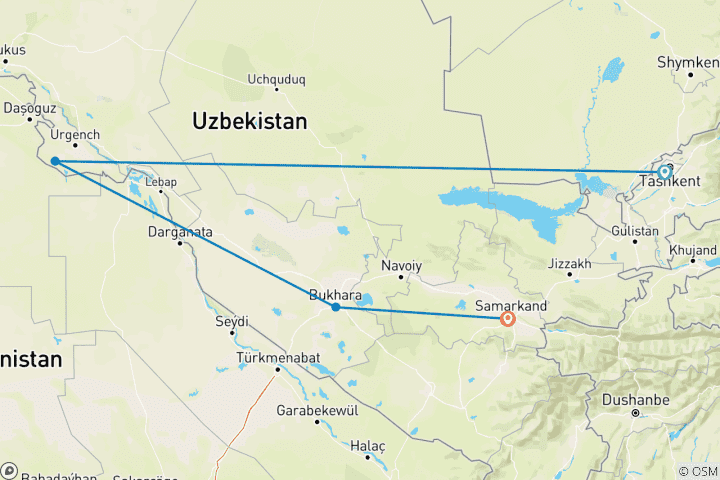 Mapa de Uzbekistán: La Ruta de la Seda en el corazón de Oriente