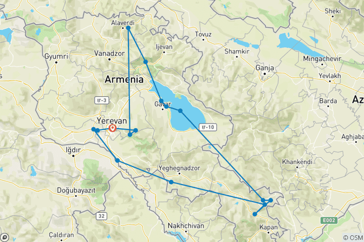 Map of Mysterious and Beautiful Armenia