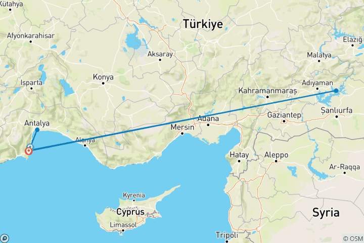 Mapa de Una escapada romántica a Tekirova