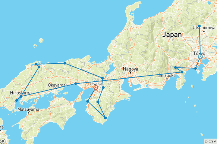 Karte von Rundreise Matsue