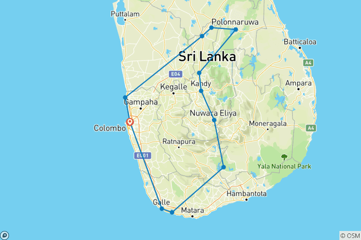 Map of Sri Lanka UNESCO & Wildlife Discovery
