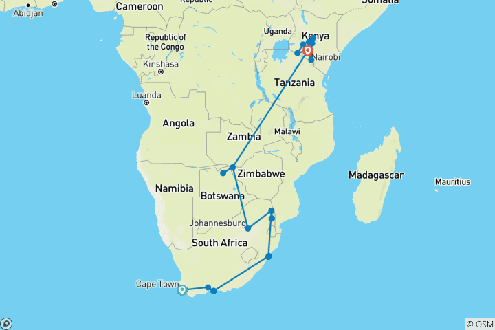 Map of Ultimate African Expedition 2027