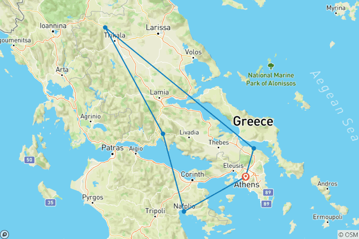 Carte du circuit Pleins feux sur le grec - Petit groupe (Petits groupes)