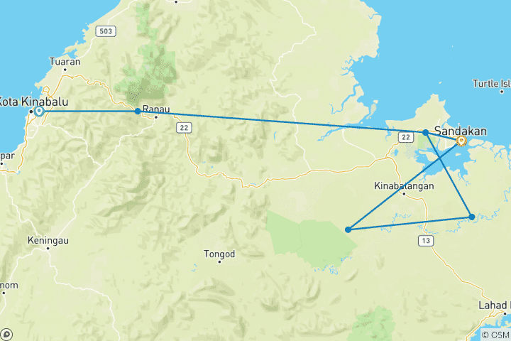 Carte du circuit Aventure à Bornéo (2027)
