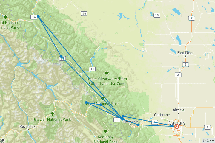 Mapa de Aventura en Banff y Jasper