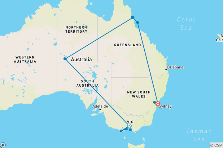 Karte von Icons of Australia (Intra Tour Air Icons Of Australia)