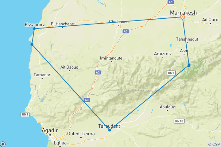Map of Morocco Family Holiday