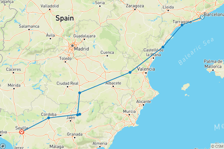 Carte du circuit Le road trip incontournable en Espagne : histoire, vin et culture