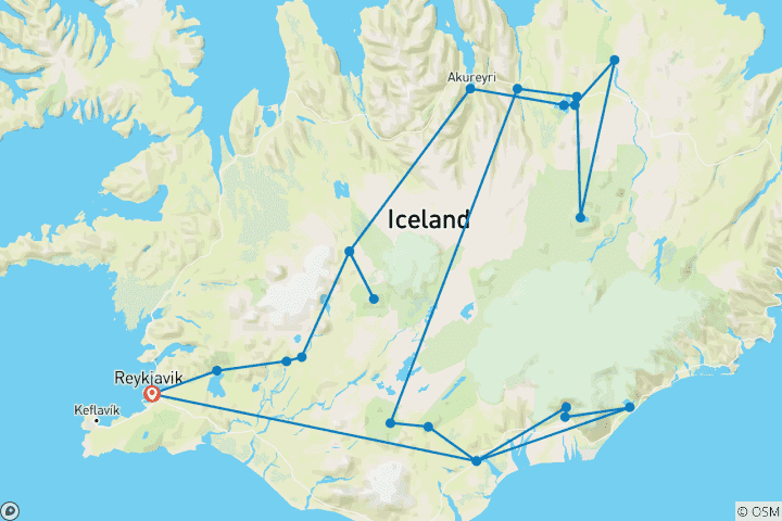 Karte von Island - Expedition Hochland mit Südküste und Gletscherlagune