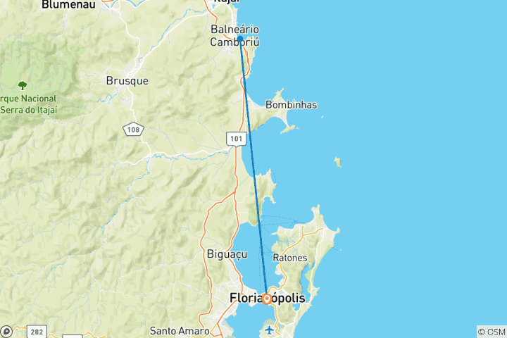 Mapa de 5 días en Florianópolis y Camboriú