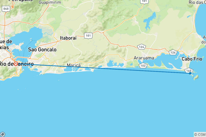 Mapa de 5 días: Río de Janeiro y Arraial do Cabo
