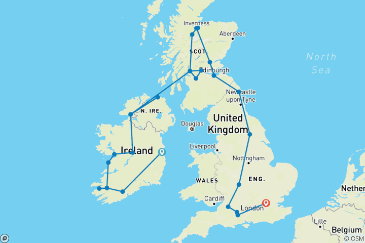 Carte du circuit Majestic Britain & Ireland