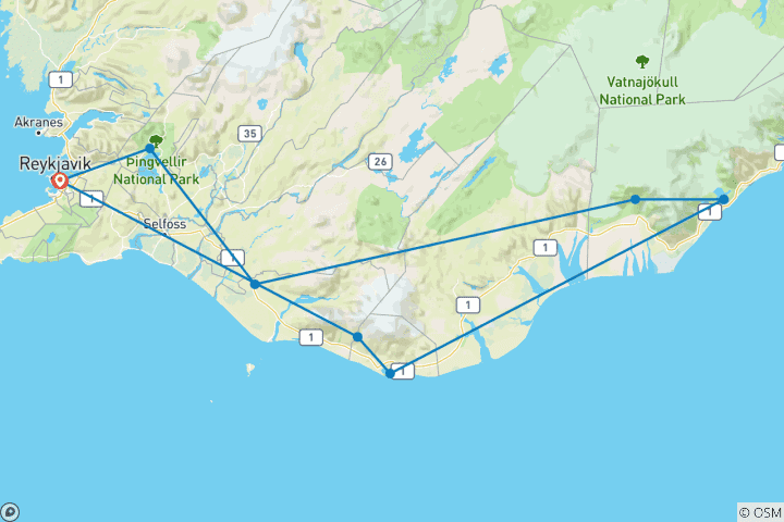 Kaart van IJsland: Op jacht naar het noorderlicht en winterplezier (alleen voor vrouwen)