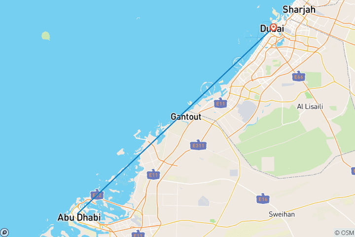 Karte von Go with the Flow in den Vereinigten Arabischen Emiraten ab Abu Dhabi