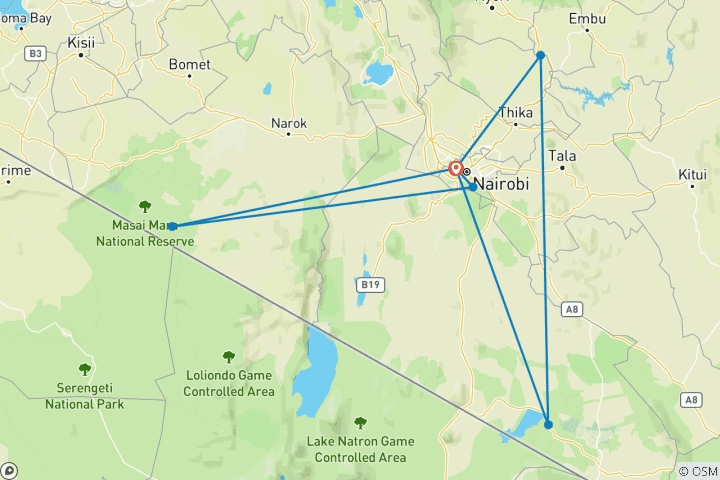 Map of Kenya Adventure