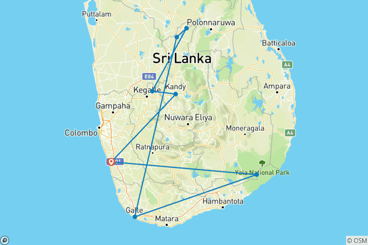 Carte du circuit Séjour balnéaire à Kalutara - 6 jours (4 étoiles)