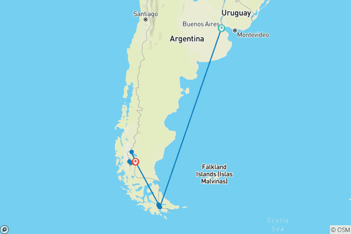 Kaart van Argentinië: de hoofdstad en Patagonië – 10 dagen