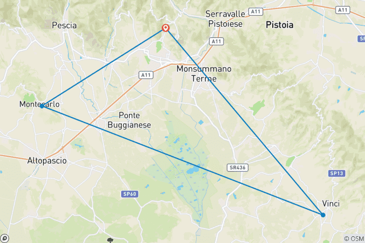 Carte du circuit Sweet Tuscany | Dolce Toscana 2027 : Circuit en toute liberté avec des excursions en petit groupe | 4 jours/3 nuits