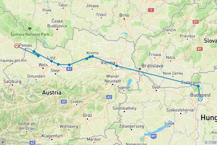 Mapa de Actividad y descubrimiento por el Danubio (hacia el oeste) 2028