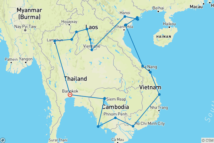 Map of 18 to 35s Epic South East Asia (26 destinations)