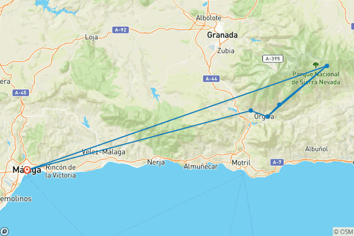 Map of Andalusia from the Heights of the Sierra Nevada: Slow Travel Among White Villages