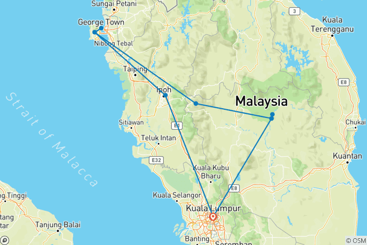 Carte du circuit Malaisie : un road trip à travers la perle de l'Asie du Sud-Est