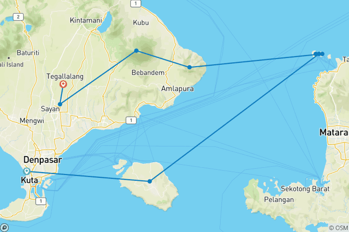 Carte du circuit Le sel, le soleil et Bali à chaque pas
