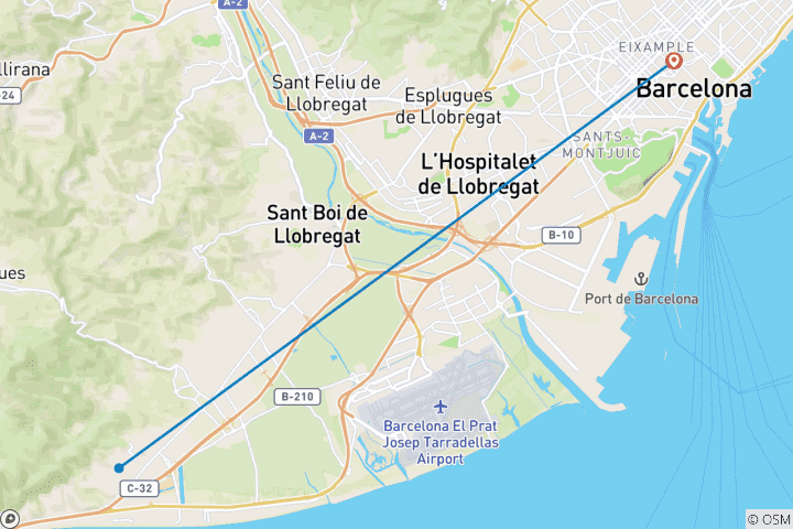 Carte du circuit Un circuit à vélo à travers Barcelone et les Pyrénées