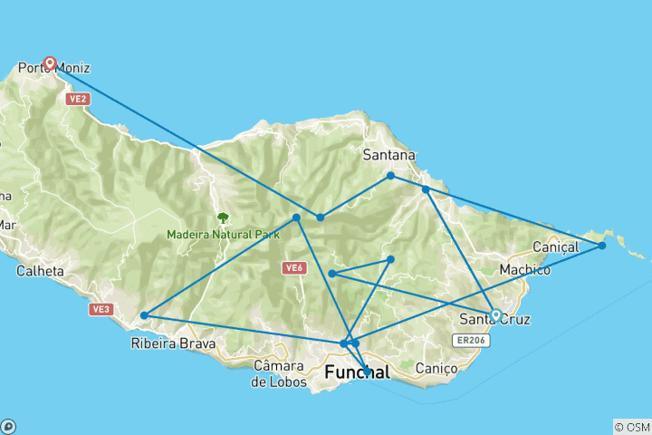 Mapa de Madeira para familias con adolescentes