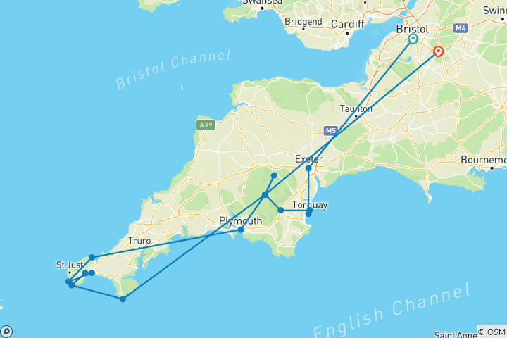 Mapa de Cornualles y Devon con niños: excursiones tranquilas por la naturaleza
