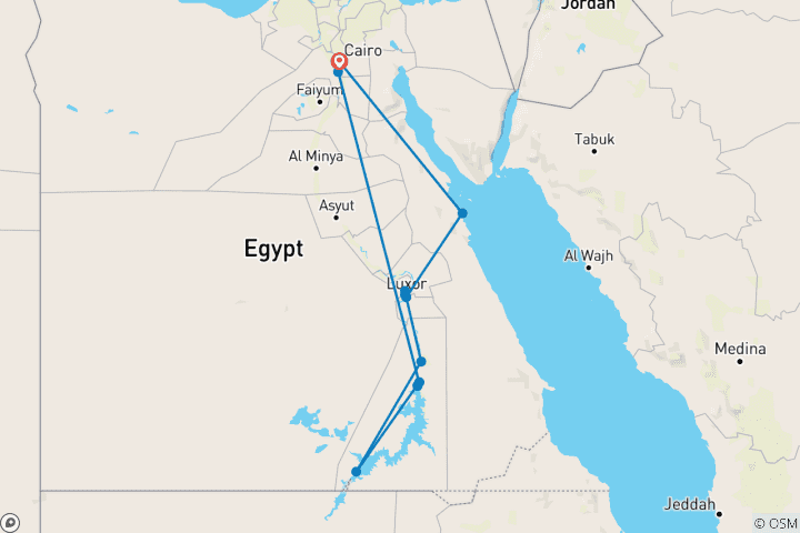 Karte von Kreuzfahrt „Nile Jewel“ 9 Tage