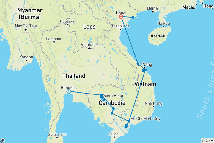 Karte von Das Beste aus Kambodscha & Vietnam