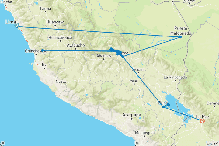 Karte von 18- bis 35-Jährige: Von Peru nach Bolivien