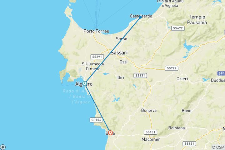 Map of Sardinia - Cities & Nature
