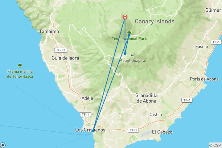 Carte du circuit Dégustation dans le sud de Ténérife