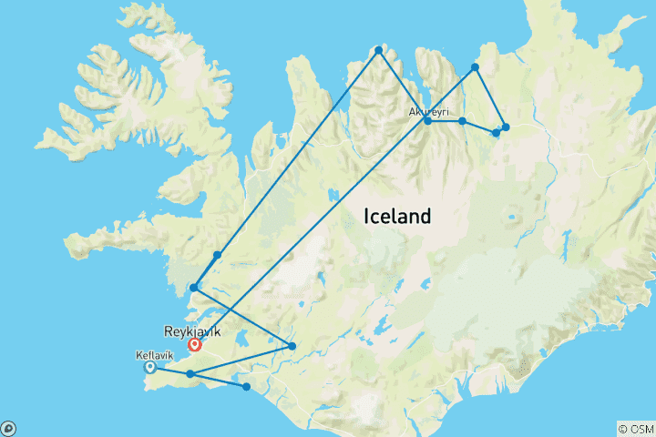 Map of Iceland Round Trip 10 Days - the Perfect Route Through Fire and Ice by Christine