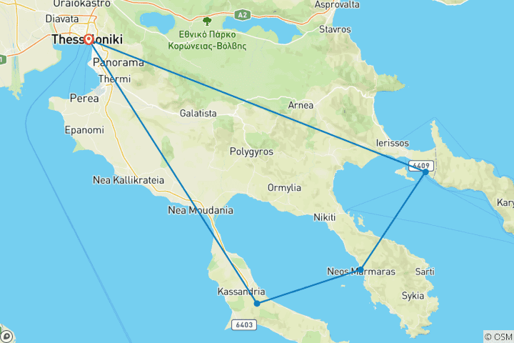 Map of Relax on Chalkidiki for Families with Children