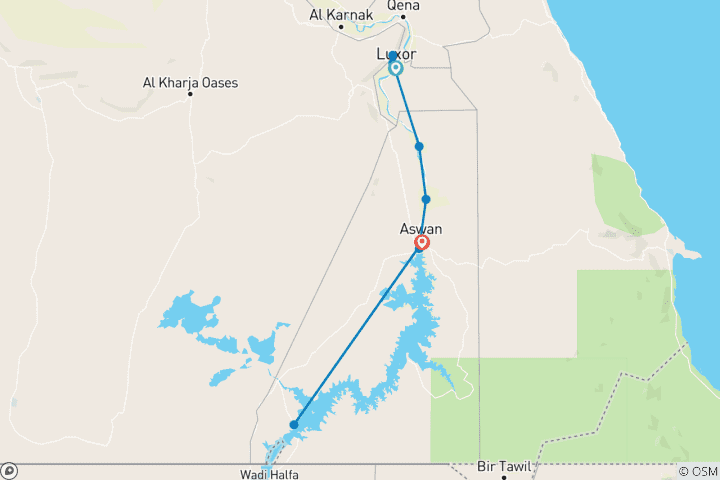 Carte du circuit Le mystère du Nil et l'héritage des pharaons