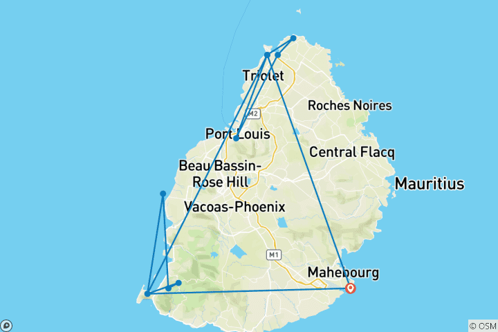 Kaart van Ontspanning op Mauritius