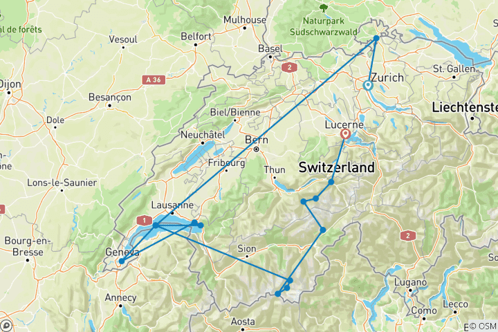 Map of Switzerland Without Limits: Adventure in the Alps