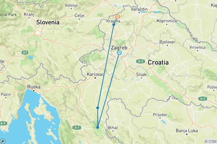 Map of Croatia with Kids: Zagreb, Plitvice, and Trakošćan Castle