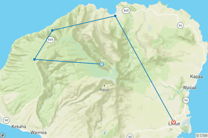 Carte du circuit Kauaʻi – Une porte d'entrée vers le cœur de la nature hawaïenne