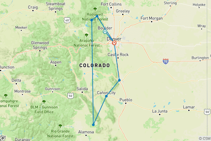 Map of Into the Heart of the Rockies - Exploring Colorado Springs